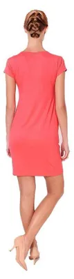 Produktbild von Damen MAMA Minikleid V-Ausschnitt Umstandsmode; Koralle XL/XXL 42/44
