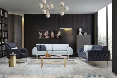 Produktbild von Grauer Moderner 3-Sitzer Designer Wohnzimmer Couch Luxus Polstersofa