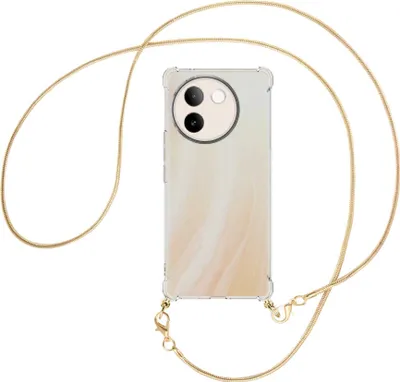 Produktbild von Handykette Backcover-Schutzhülle mit Band (Metall goldfarben) für vivo V30e 5G - goldfarbene Snake-Kette
