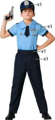 Produktbild von Atosa Uniform Kind Kinderpolizei Custom Blau 10-12 Years Blau 10-12 Years