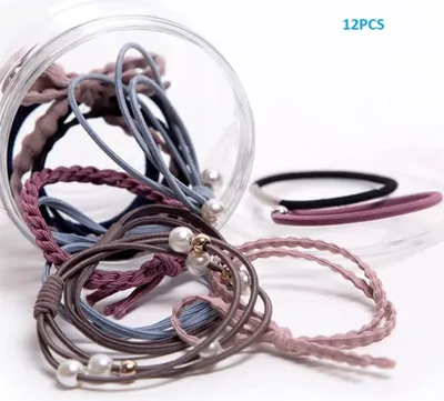 Image de Élastiques à cheveux multicolores PI-24157 - 12pcs KP24157