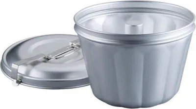 Produktbild von Aluminium Puddingform mit Deckel Ø 21 cm - Silber - 1 Stück
