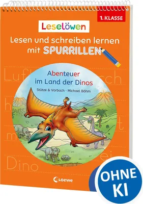 Produktbild von Leselöwen - Lesen und schreiben lernen mit Spurrillen - Abenteuer im Land der Dinos