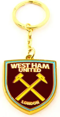Produktbild von West Ham United FC - Metall Schlüsselanhänger Wappen SG8129 (Einheitsgröße) (Weinrot/Gold)