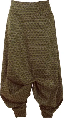 Produktbild von Afghani Hose, Haremshose, Pluderhose, Pumphose, Aladinhose - Olive, Damen, Grün, Baumwolle, Hosen