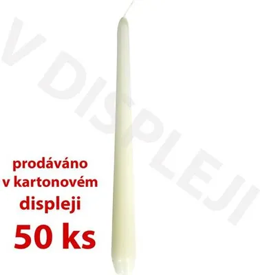 Zdjęcie produktu dla Świeca Stożkowa 50Szt,18,5X2,3Cm Parafina Biała