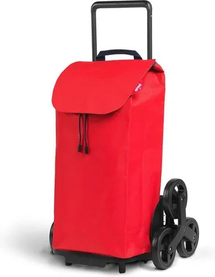 Productafbeelding van Famanu boodschappentrolley met 6 wielen en waterdichte tas - 52 liter, groot, rood