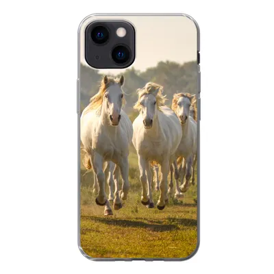 Produktbild von MuchoWow® Handyhülle Schutzhülle Hülle für iPhone 13 mini Galoppierende weiße Pferde Silikon Softcase Handy Hülle - Softcase