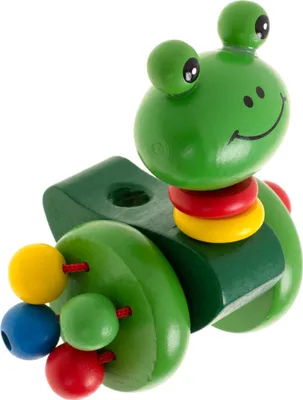 Obrázok produktu pre Tlačiť na palici drevenú chodiacu žabu