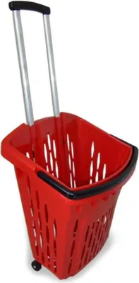 Immagine prodotto di Carrello spesa Cestino con ruote 38L ROSSO