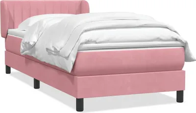 Obrázek produktu pro Box spring postel s matrací růžový 90x220 cm samet
