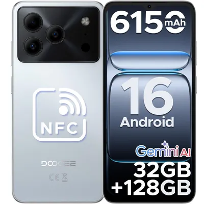 Produktbild von DOOGEE Note56 Pro Smartphone Handy, Android 16, 6,56" 90Hz, 6150mAh Akku, 32GB RAM+128GB ROM, 4G Dual-SIM, 13MP, NFC, Fingerabdruck, Gesichtserkennung
