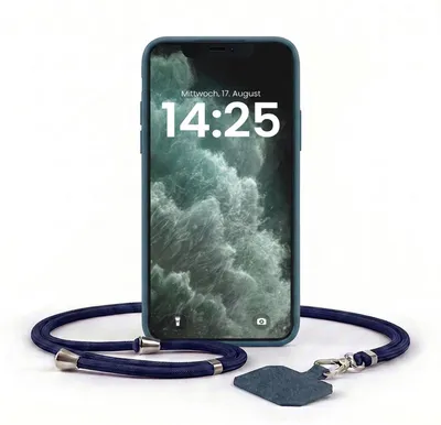 Produktbild von Handyhülle für Apple iPhone X mit Handykette Band Kordel Hülle Case Schutzhülle Blau