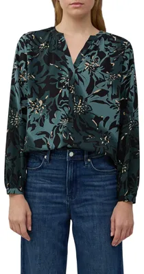 Produktbild von s.Oliver Damen Tunikabluse – Regular Fit, All-Over-Print, Langarm