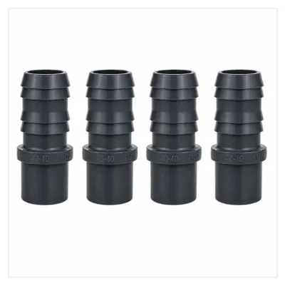Produktbild von HAF 4x PVC Druckschlauchtülle mit 40mm x 40mm | Schlauchtülle x Klebestutzen | Schlauchverbinder aus grauem PVC-U | PN16 für Pool und Teich