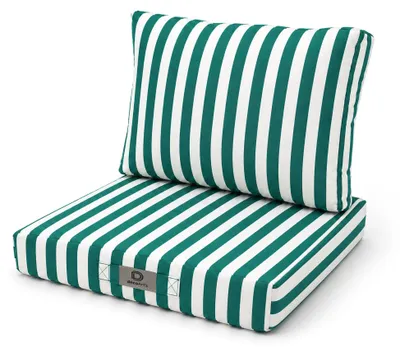 Immagine prodotto di Cuscini per salotto da giardino sfoderabili 50x50cm - Strisce verdi