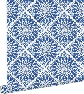 Produktbild von ESTAhome Tapete Fliesenmuster Dunkelblau 53 cm x 10.05 m