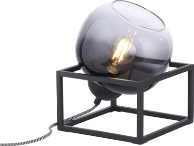 Produktbild von JUST LIGHT ZEA Tischleuchte E27 max.25W Schwarz/Rauchfarben 15423-18