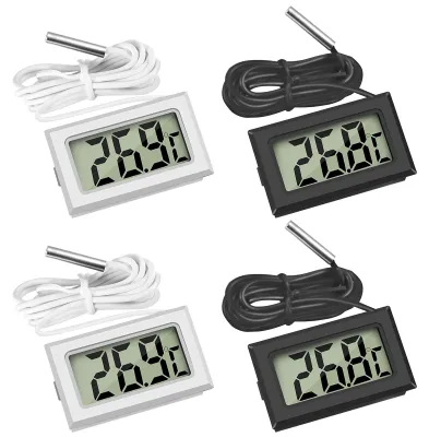 Zdjęcie produktu dla Termometr LCD cyfrowy do pomiaru temperatury z zewnętrznym czujnikiem, miniaturowy