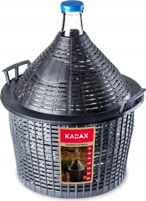 Obrázok produktu pre Kvasná nádoba Sklenená nádoba – Kvasná nádoba – 10 l – S košíkom – Skrutkovacím uzáverom – Na víno