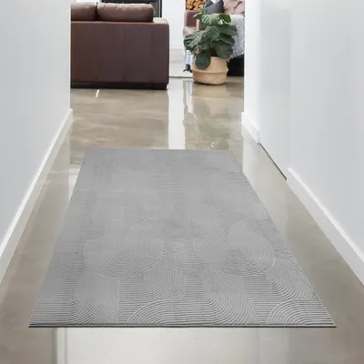 Immagine prodotto di Bellissimo tappeto caldo con elegante motivo a linee in grigio Dimensioni - 80 x 150 cm