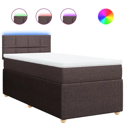 Produktbild von Boxspringbett mit Matratze Dunkelbraun 80x200 cm Stoff