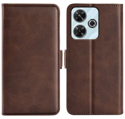 Productafbeelding van MobyDefend Hoesje - Geschikt voor Xiaomi Redmi 13 4G  -  Luxe Wallet Book Case (Sluiting Zijkant) - Bruin