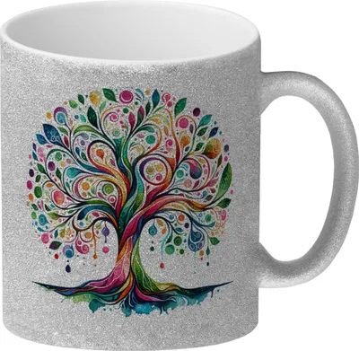 Produktbild von Lebensbaum Glitzer-Kaffeebecher