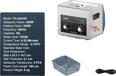 Image de Nettoyeur à ultrasons, haute performance de nettoyage, utilisation polyvalente, 10L