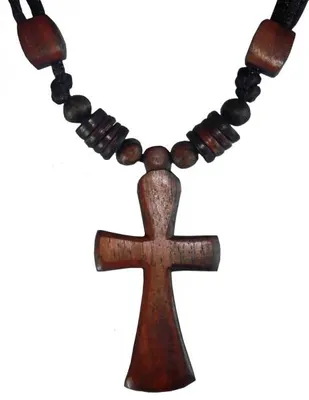 Produktbild von Halskette KREUZ, Holz-Schmuck Modeschmuck, Natur-Schmuck