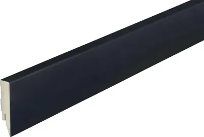 Produktbild von PROVISTON | Sockelleiste | MDF Foliert | Abgerundetes Profil | 16 x 70 x 2500 mm | Schwarz | Fußleiste | Hochwertig