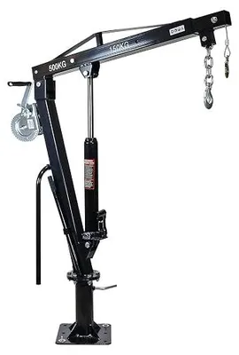 Obrázek produktu pro Zvedací zařízení, jeřáb s výškou až 1810 mm, nosností 500 kg a otočnou hlavou o 360°, s navijákem, robustní základna pro montáž na podlahu, jeřáb do dílny