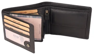 Produktbild von Benthill Geldbörse Herren Leder - Echtleder Geldbeutel mit RFID-Schutz - Slim Portemonnaie für Herren