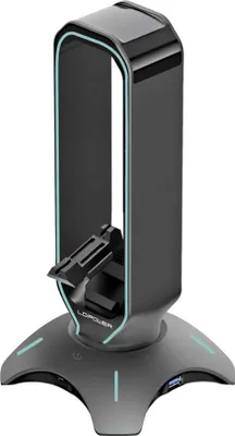 Produktbild von LC-Power Headset Headset-Ständer LC-HUB-HEAD-BUNGEE (2xUSB3) retail