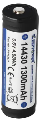 Immagine prodotto di Batteria agli ioni di litio 14430 P1443C4, 1300 mAh, 3,6 / 3,7 V, 45,7 x 14,35 mm, con protezione PCB