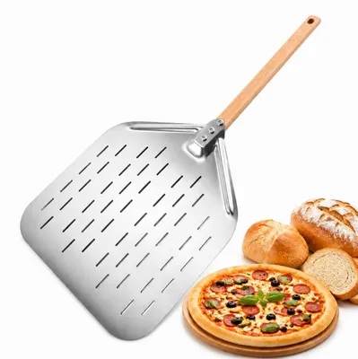 Produktbild von Pizzaschep geperforiert, 30 x 30 x 66 cm, Aluminium, für die Küche
