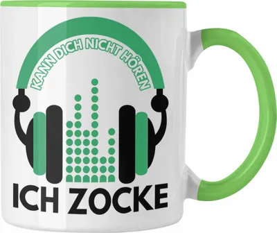 Produktbild von Trendation - Kann Dich Nicht Hören Ich Zocke Tasse Geschenk Gamer Gamergirl (Grün)
