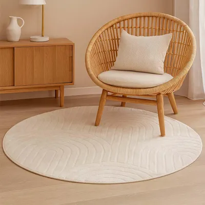 Image de Milton & Oldbrook Tapis rond Ø 120 cm Rumia Blanc