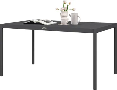 Zdjęcie produktu dla Stół Ogrodowy, Stół Jadalny Dla 6 Osób, Stół Tarasowy, Stół Balkonowy Wykonany Z Aluminium, Ciemnoszary, 145 X 90 X 74 Cm
