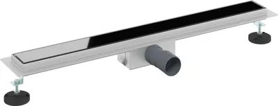 Zdjęcie produktu dla Odwodnienie prysznicowe z osłoną szklaną Czarny 70 cm