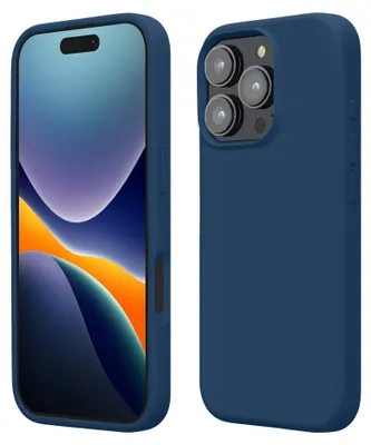 Produktbild von kwmobile Handyhülle für iPhone 16 Pro Max Hülle, für iPhone 16 Pro Max Case - Hülle Silikon - kabelloses Laden - Marineblau