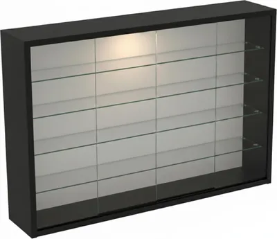 Produktbild von VDD – Vitrine – Vitrine mit Glas – Vitrine mit LED-Beleuchtung – Vitrine – 50 x 7 x 40 cm – Schwarz