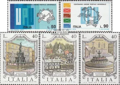 Produktbild von Briefmarken Italien 1974 Mi 1465-1466,1469-1471 (kompl.Ausg.) postfrisch Weltpostverein