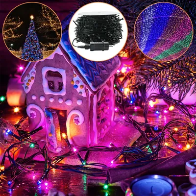 Zdjęcie produktu dla XINZI LED Fairy Lights - 50 m 500 diod LED, kolorowe, 8 trybów, IP44, dekoracyjne lampki na imprezę, uroczystość, wesele, Boże Narodzenie