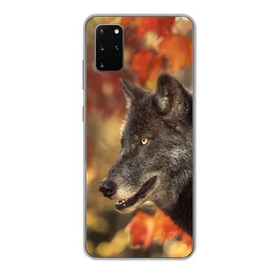 Produktbild von MuchoWow® Handyhülle Schutzhülle Hülle für Samsung Galaxy S20 Plus Wolf - Nahaufnahme - Blätter Silikon Softcase Handy Hülle - Hartschale