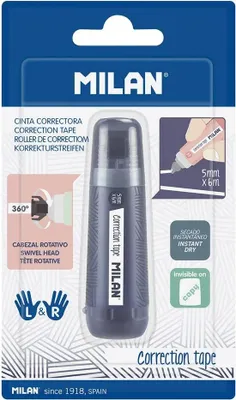 Produktbild von Milan Korrekturband zylindrisch 5mmx6m Serie 1918 -Blister- mit Sortimenten