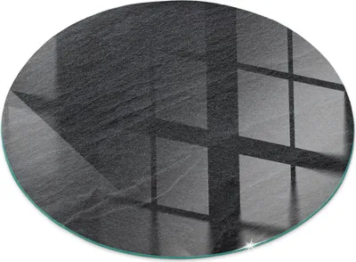 Produktbild von Glasbodenplatte für Fi 100 cm – Kaminofen – Kaminplatte Glas – Schutzglas – Funkenschutzplatte –Glasbodenplatte Feuerfeste – Hitzeschutzplatte – Bodenschutz aus Glas – Natürliche Steinstruktur