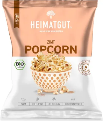 Produktbild von Heimatgut Popcorn Zimt Aus Liebe zum Guten idealer Knabberspaß 30g