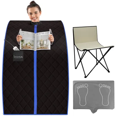 Infrarot-Sauna, 1 Person, 1050 W, mit Fußmatte & Timer