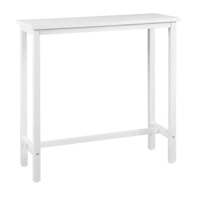 A white bar table on a white background.